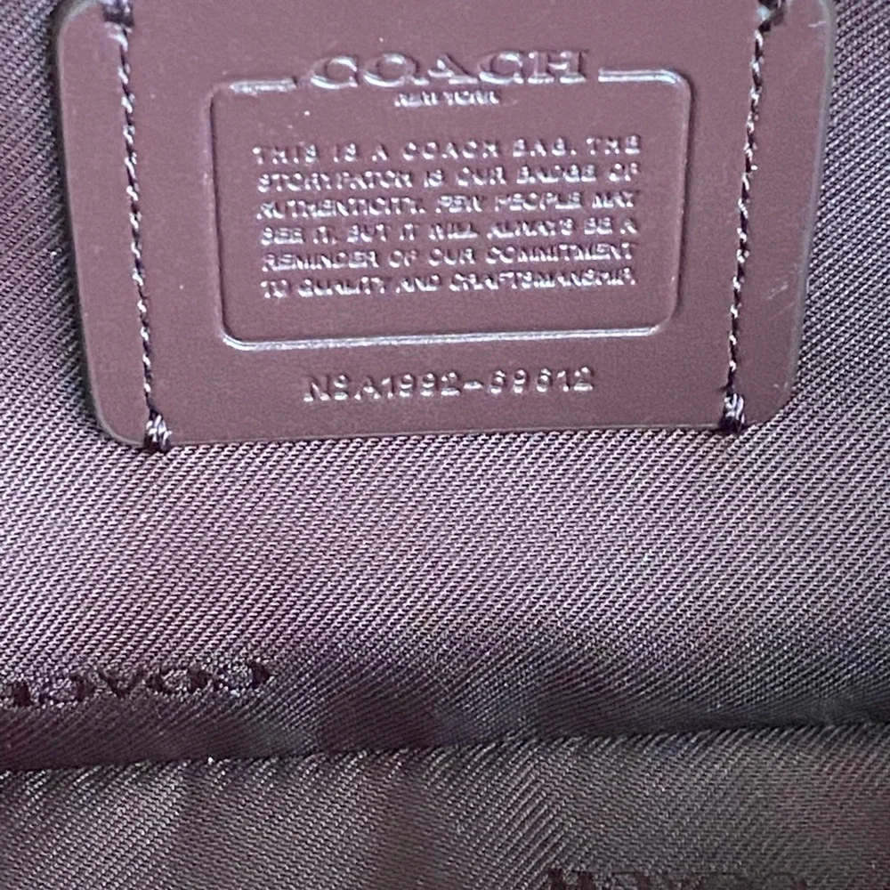 Coach Two-Tone Leather Tote in Cream and Pink with Tan Trim